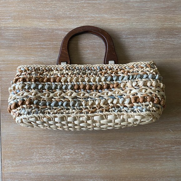 Vintage Kulanui of Hawaii Weaved Straw Bag - Picture 1 of 4